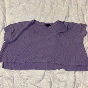 Forever 21 Lavender Ribbed V-Neck Crop Top